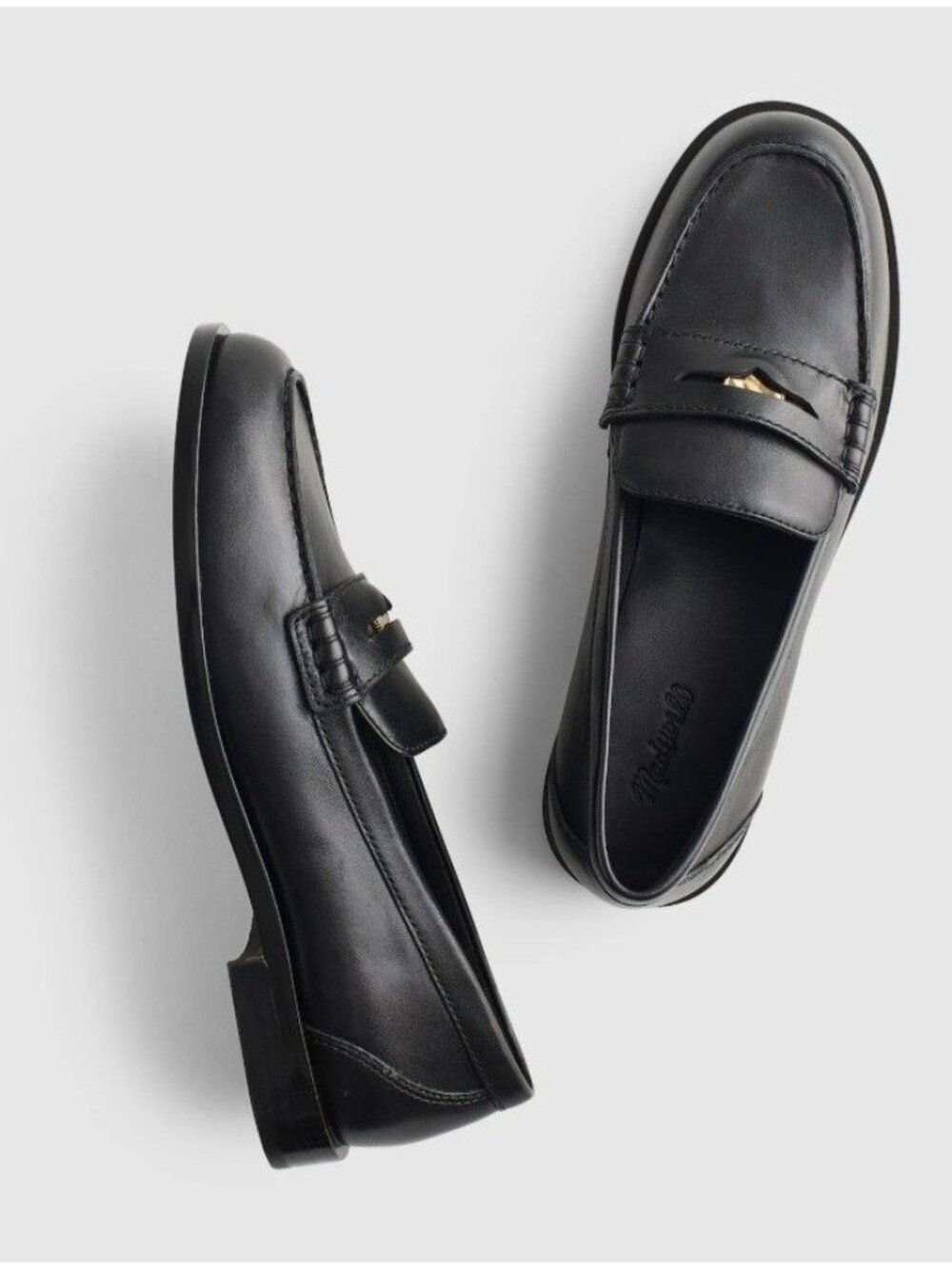 Madewell The Grayson Penny Black Leather Loafer Women's Size 6.5 New